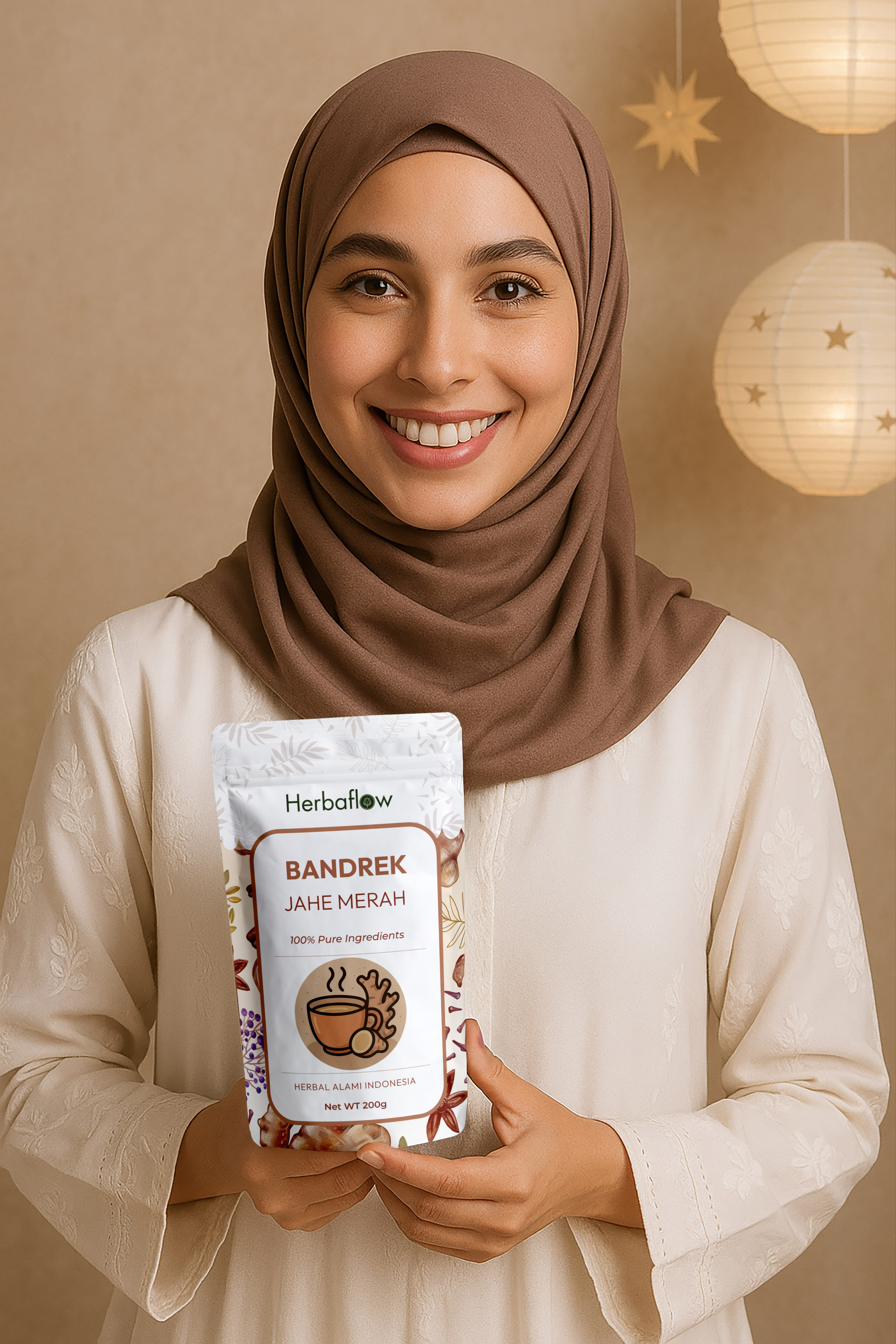 Model dengan Bandrek Herbaflow